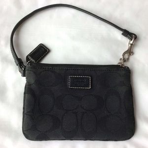 NWOT Authentic Coach Wristlet Bag - Black